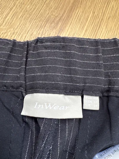 InWear Stoffhose Damen Gr. 40 Blau Nadelstreifen Business Hose