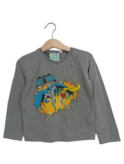 DC Comics Batman Robin Langarmshirt Kinder Gr. 98-104 Grau Baumwolle