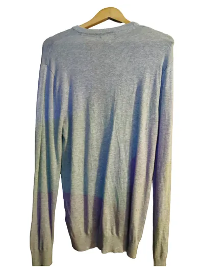 SMOG Herren Pullover V-Ausschnitt Langarm Grau Gr. 46/S Casual