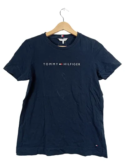 Tommy Hilfiger Damen T-Shirt Logo Print Blau Navy Gr. M