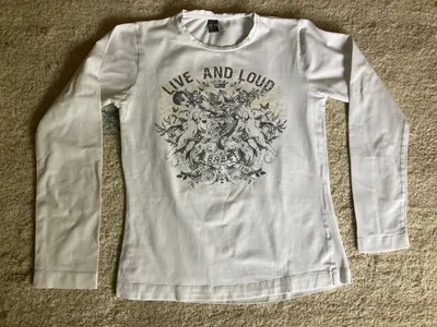 Zara Kids Langarmshirt Kinder Gr. 164 Weiß Schriftzug Casual Freizeit