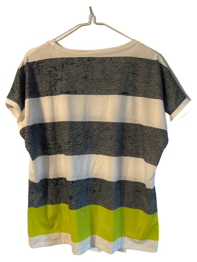 LIBERTY WOMAN Damen T-Shirt gestreift Mehrfarbig Gr. 38/M Schriftzug