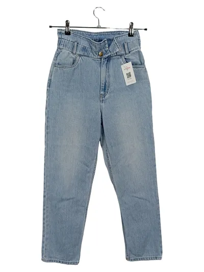 & Other Stories Damen Jeans Straight Leg W26 Blau Paperbag Casual