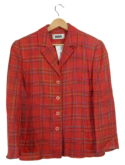 BiBA Damen Blazer Gr. 38/M Rot Kariert Elegant