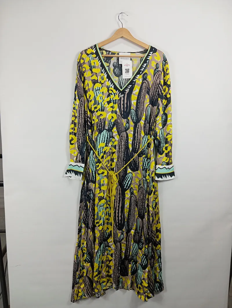 DELICATELOVE Sommerkleid Damen Gr. 40 L Mehrfarbig Kaktus Muster Viskose 2