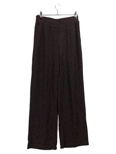 KAFFE Damen Stoffhose Weites Bein Glitzer Schwarz Kupfer Gr. S NEU
