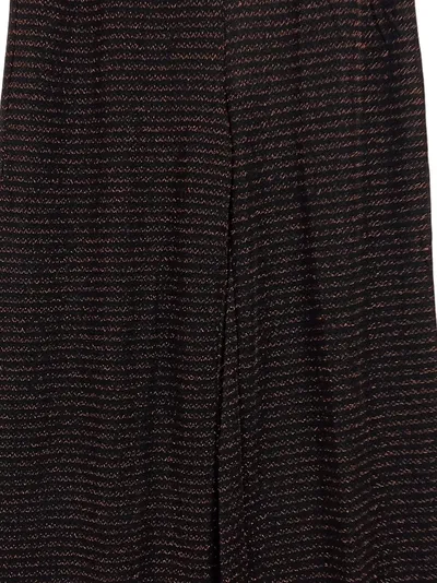 KAFFE Damen Stoffhose Weites Bein Glitzer Schwarz Kupfer Gr. S NEU
