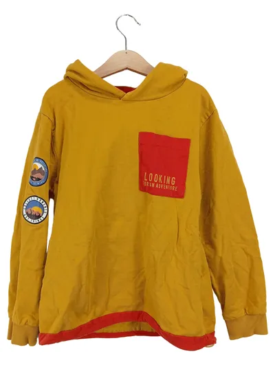 Coccodrillo Kinder Kapuzenpullover Jungen Gelb Gr. 140 Casual Baumwolle