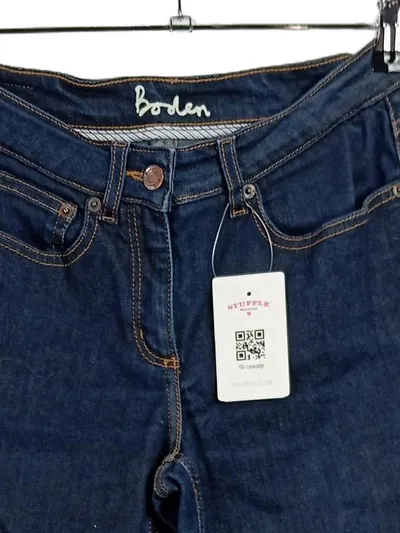 Boden Damen Jeans Straight Leg Hose Blau Gr. S W28/36 Casual