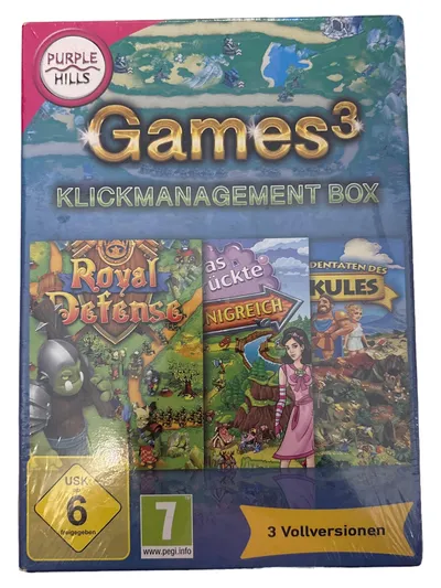 PURPLE HILLS Games3 Klickmanagement Box PC Strategiespiele 3 Vollversionen