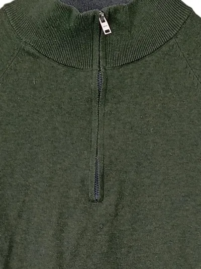 MNG Collection Herren Pullover Strick Gr. M Oliv Langarm Reißverschluss