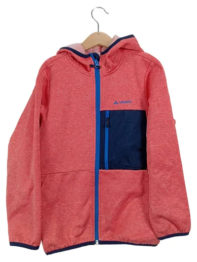 VAUDE Kinder Fleecejacke Gr. 134/140 Rot Outdoor Kapuze Reißverschluss
