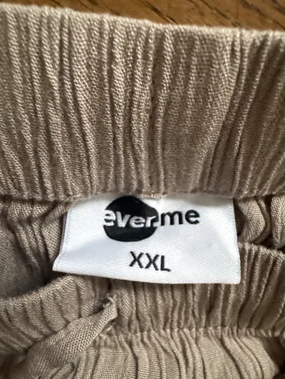 everme Damen Faltenrock Beige Casual Gr. 44/XXL Maxirock Viskose