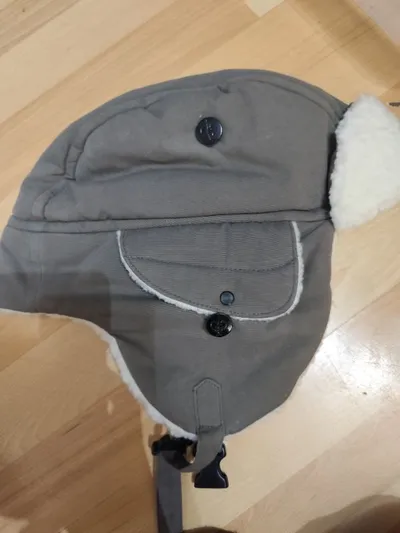 Engelbert Strauss Pilotenmütze Grau Teddyfell Outdoor Wintermütze