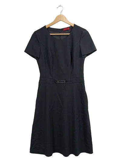 HUGO Damen Etuikleid Business Größe 36/S Schwarz Wolle Elegant