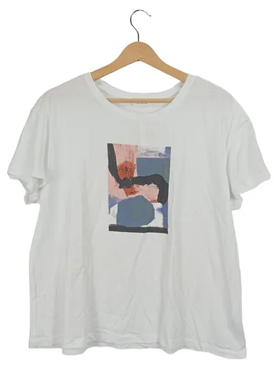 ARMEDANGELS Damen T-Shirt Weiß Modern Einheitsgröße mit Print