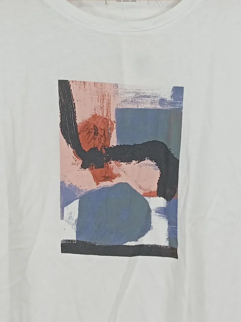 ARMEDANGELS Damen T-Shirt Weiß Modern Einheitsgröße mit Print 2