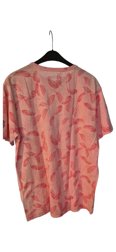 Tom Tompson Herren T-Shirt Florales Muster Rosa XXL Casual Baumwolle