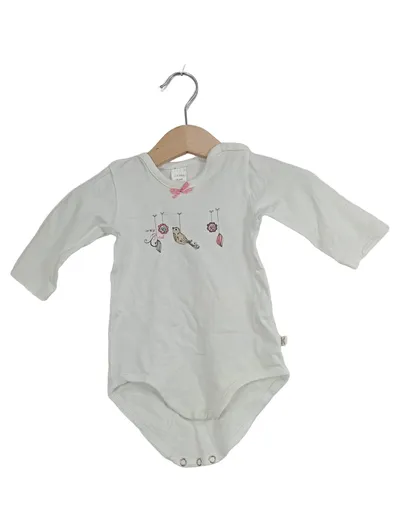 KANZ Baby Body Mädchen Gr. 68 Langarm Weiß Vogelmotiv Lovely Birds