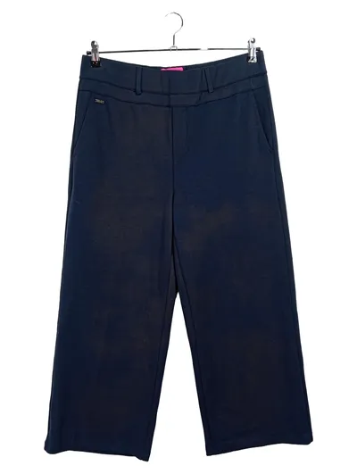 Amour Damen Stoffhose Wide Leg Culotte Gr. 40 Dunkelblau Modal Casual
