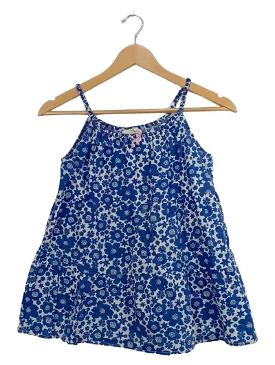 Mini Boden Mädchen Top Blumenmuster Blau Weiß Gr. 152 11-12 Jahre