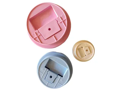 LEGO 3er Set Knöpfe Pink Blau Weiß Merchandise Deko Aufbewahrung