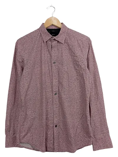 Diesel Herren Business Hemd Slim Fit Gr. M (48) Rosa Langarm Baumwolle