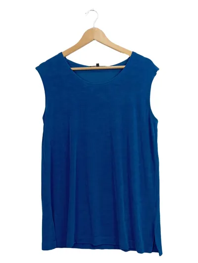 Citiknits Damen Top Gr. 40/L Blau Casual Ärmellos