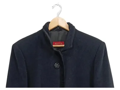 Bauer Damen Wollmantel Gr. 44/XXL Schwarz Klassisch Elegant Angora