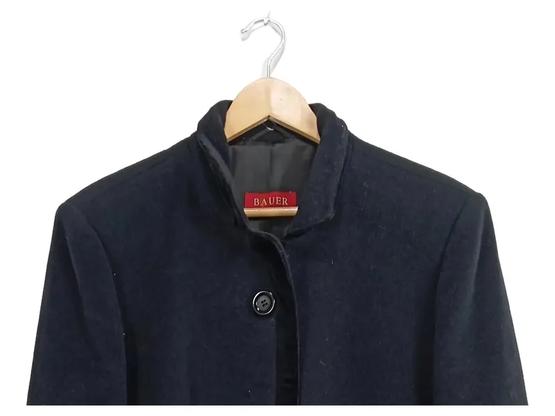 Bauer Damen Wollmantel Gr. 44/XXL Schwarz Klassisch Elegant Angora 2