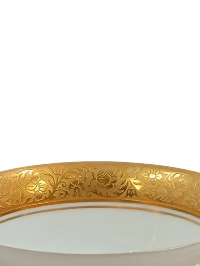 Rosenthal Porzellan Tasse Unterteller Kuchenteller Gold Elegant Blumen 3tlg