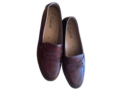 Gabor Damen Slipper Loafer Schuhe Gr. 37 Braun Leder Klassisch