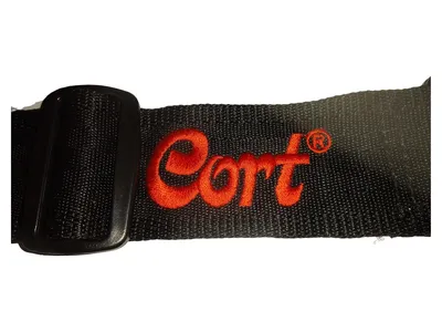 CORT Taschenschulterriemen Praktisch Schwarz Uni Logo-Print 112cm