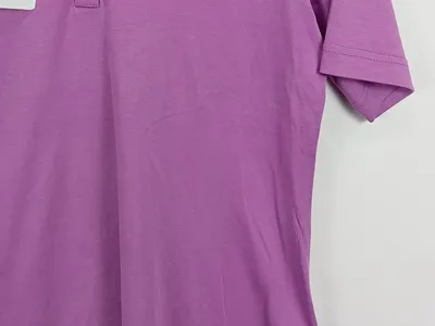 Adagio Damen Poloshirt Gr. 40 L Lila Casual Kurzarm Baumwolle