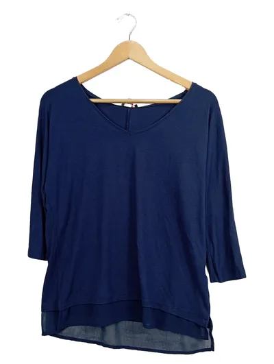 Grain de Malice Damen Langarmshirt Viskose Basic Blau Gr. 38 M