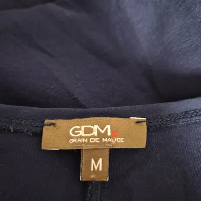Grain de Malice Damen Langarmshirt Viskose Basic Blau Gr. 38 M