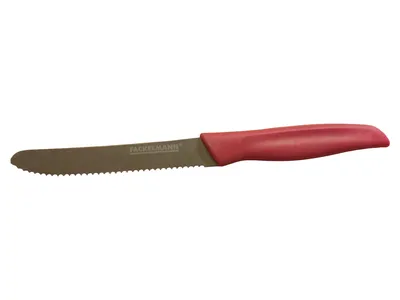 Fackelmann Brotmesser Rot 22cm Edelstahl Kunststoff Küchenmesser mit Hülle
