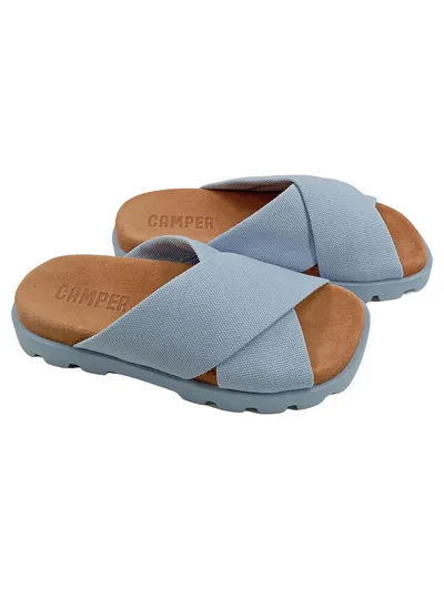 Camper Brutus Pantoletten Damen Textil Blau Gr. 35 Freizeit Slip-On