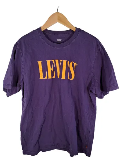 Levi's Herren T-Shirt Logo Print Lila Orange Gr. M Relaxed Fit
