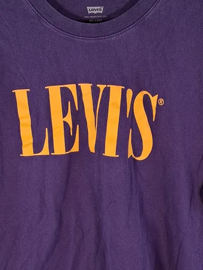 Levi's Herren T-Shirt Logo Print Lila Orange Gr. M Relaxed Fit