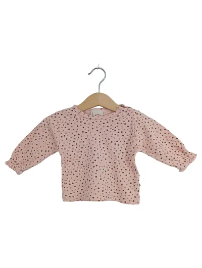 Fixoni Baby Mädchen Langarmshirt Gr. 62/68 Rosa Baumwolle Charmant