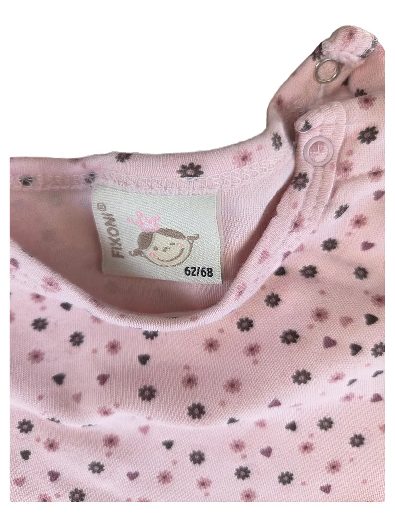 Fixoni Baby Mädchen Langarmshirt Gr. 62/68 Rosa Baumwolle Charmant 3