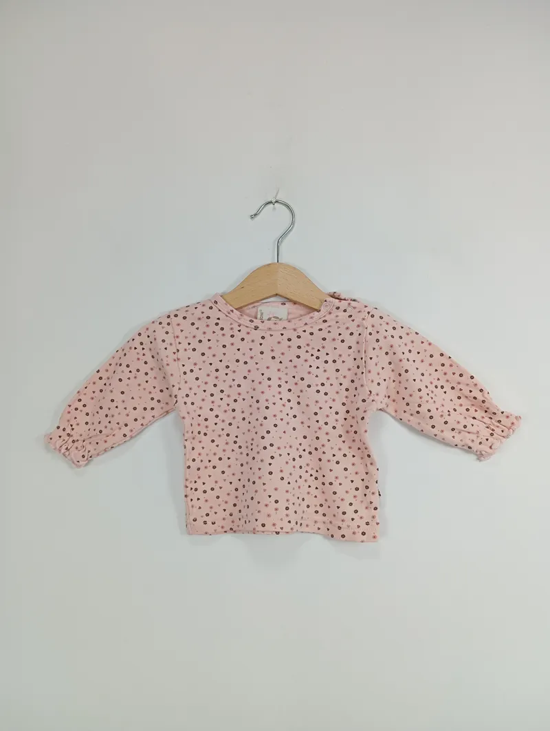 Fixoni Baby Mädchen Langarmshirt Gr. 62/68 Rosa Baumwolle Charmant 5