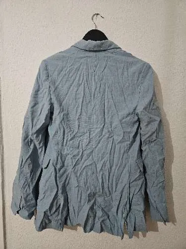 Bershka Damen Blazer Leichte Jacke Gr. M Hellblau Viskose Casual