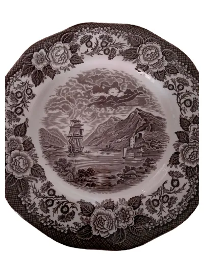 Enoch Wedgwood Wandteller Lochs of Scotland Vintage Landschaft Braun 25cm
