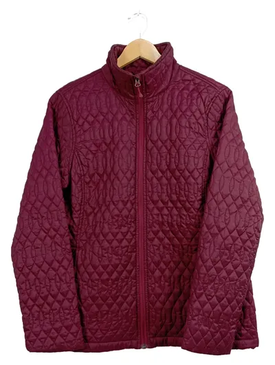 LANDS' END Steppjacke Damen Gr. 42 Lila Praktisch Outdoor Jacke
