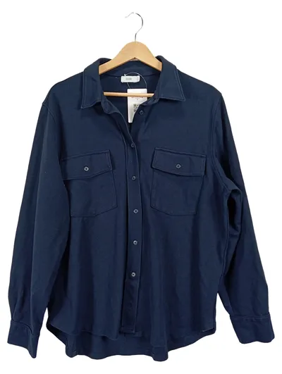 CLOSED Damen Hemd Bluse Shacket Gr. L Dunkelblau Viskose Casual