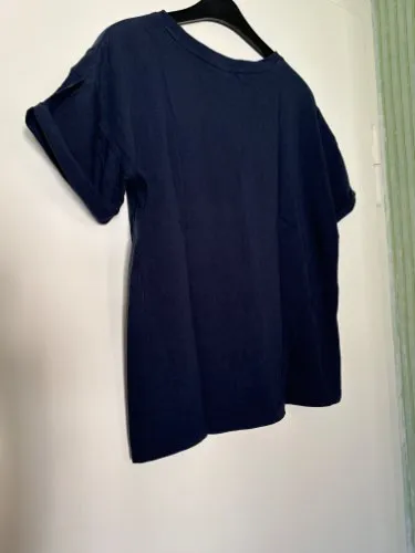 Springfield Damen T-Shirt Paris France Fahrrad Motiv Gr. 36 Blau Casual