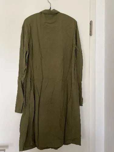Bench. Damen Hemdblusenkleid Oliv Gr. XS Viskose Langarm Casual