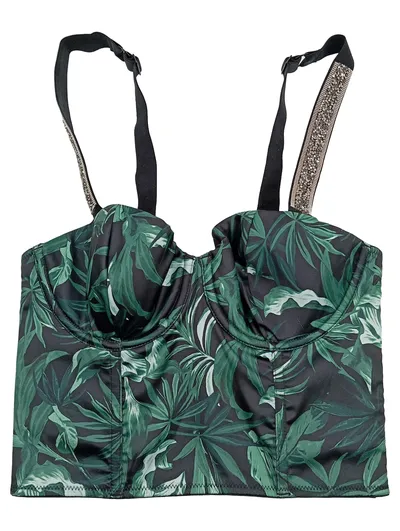 Victoria's Secret Damen Bustier Gr. 32 Mehrfarbig Tropisches Muster Party